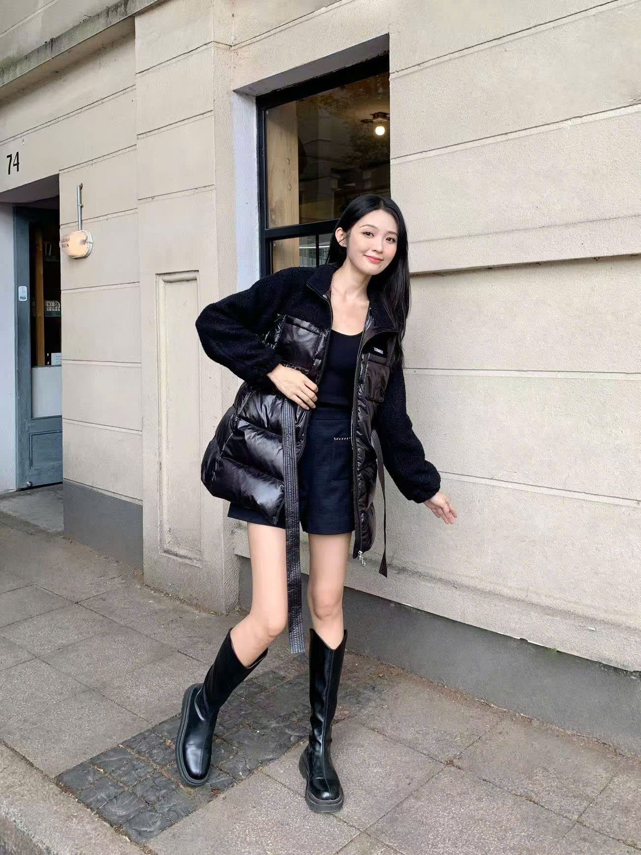 Phao len dáng dài có đai liền
