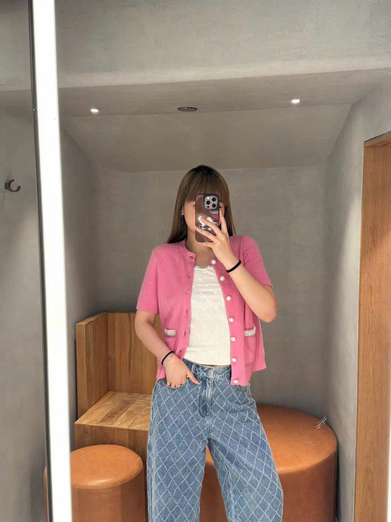 CDG hồng- viền 2 túi ngọc