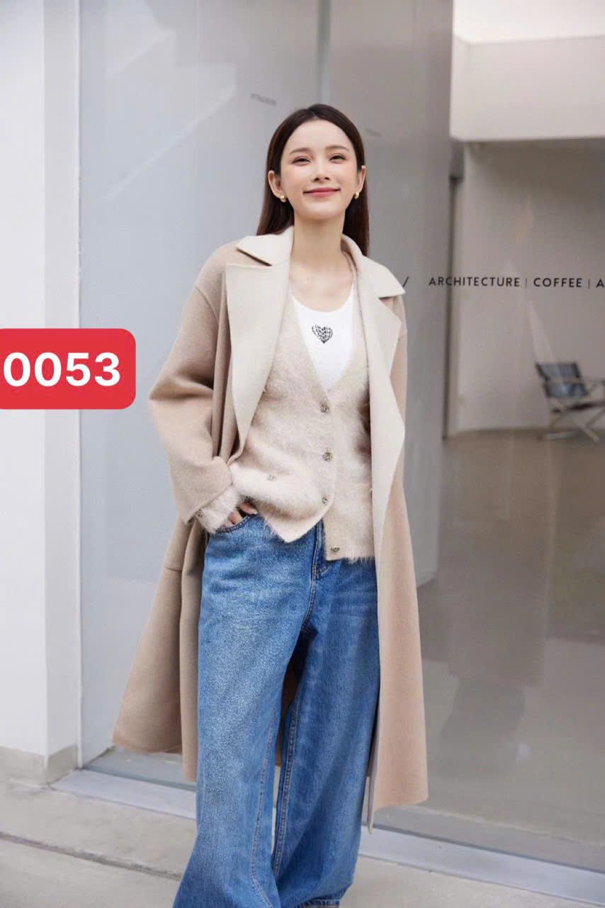 Áo dạ măng tô nâu be