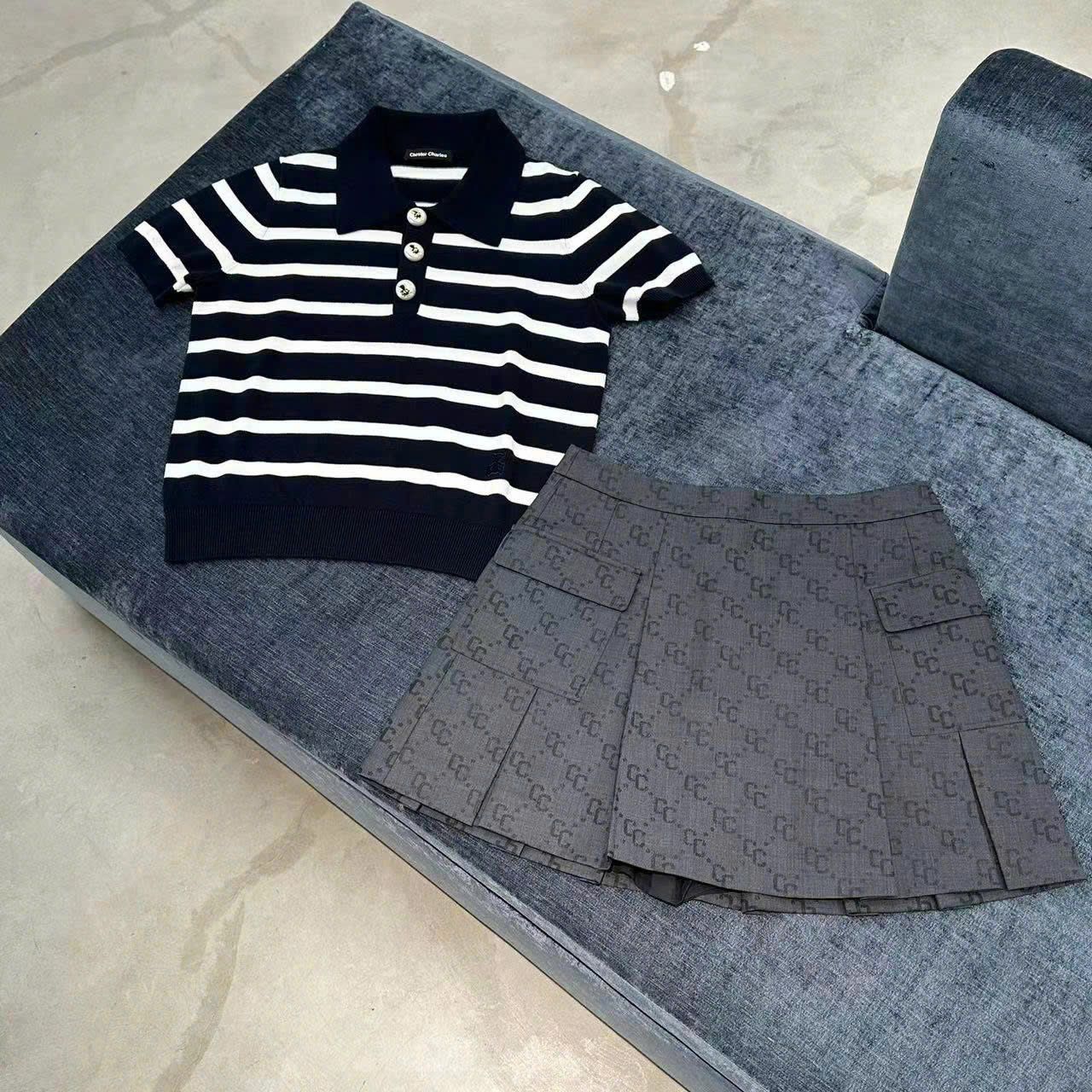 Chân váy full logo vải mềm 2 túi