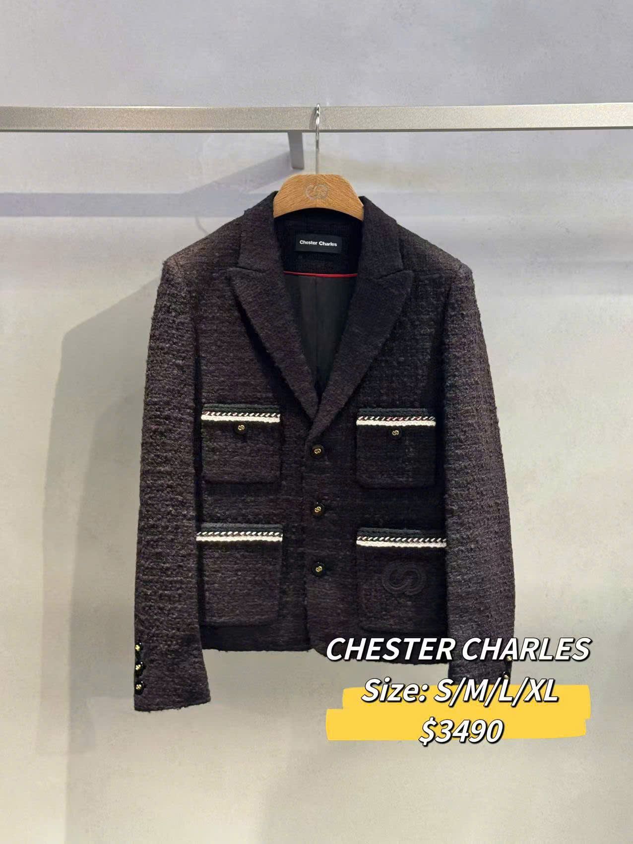 Áo dạ tweed-túi viền trắng