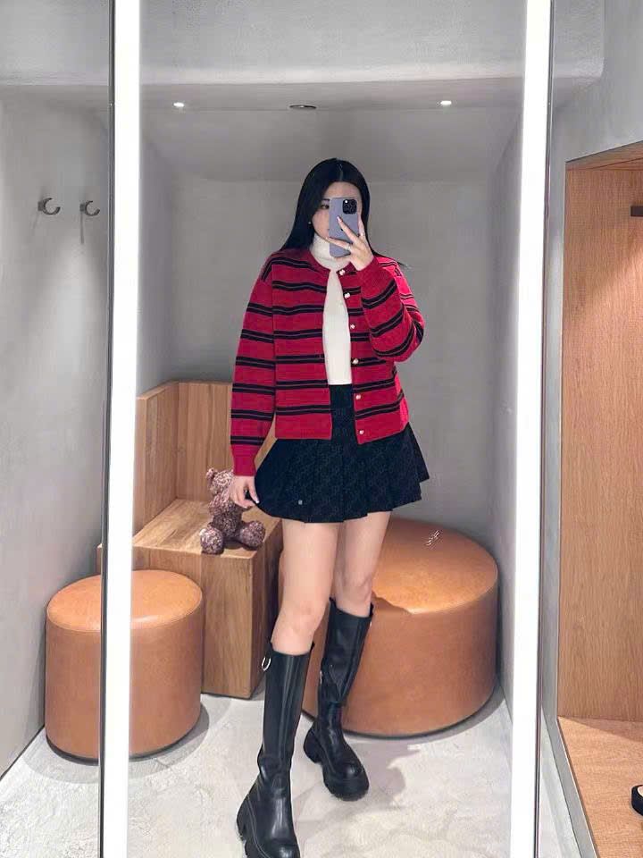 CDG đỏ kẻ ngang đen