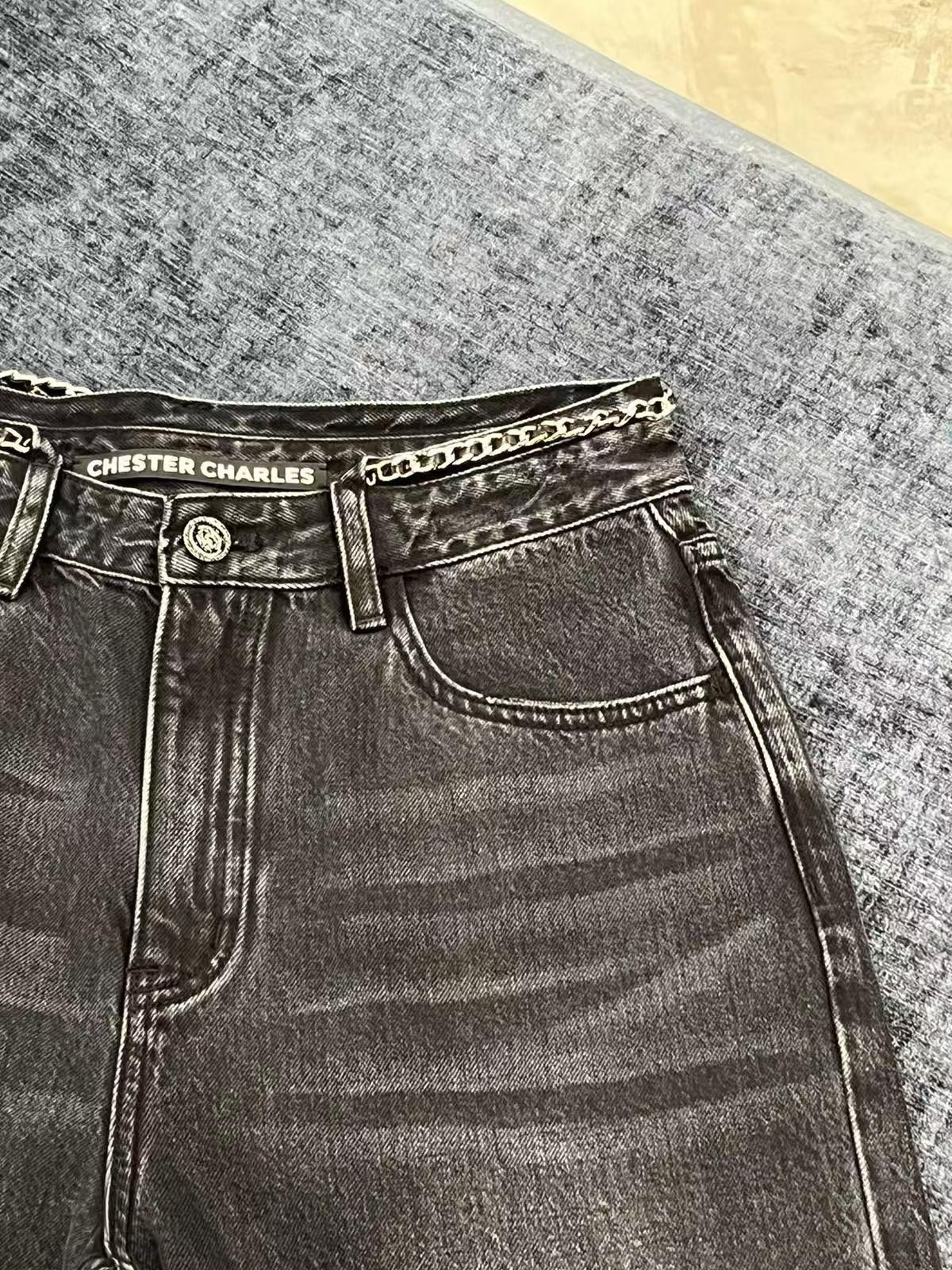 Quần jean mài kèm belt