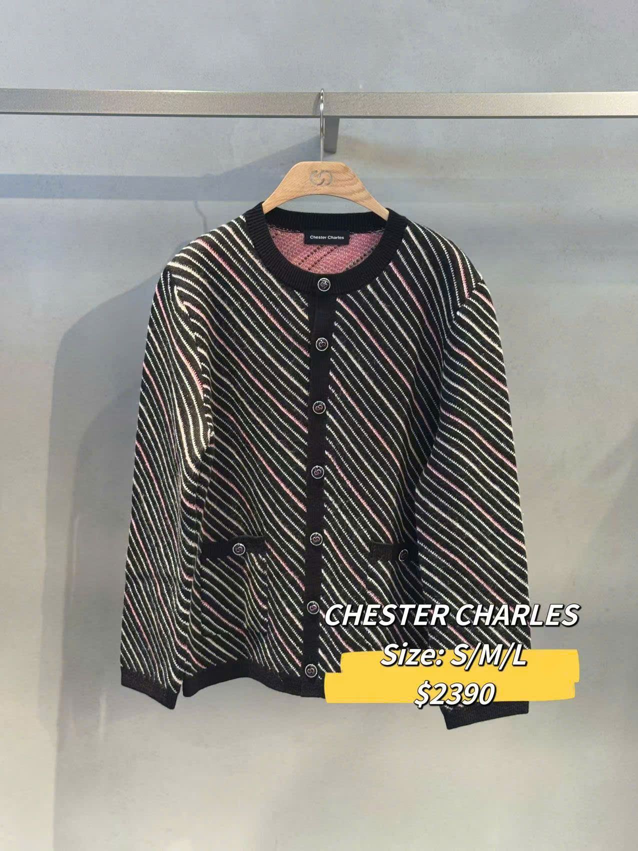 CDG kẻ chéo 2 túi logo CC