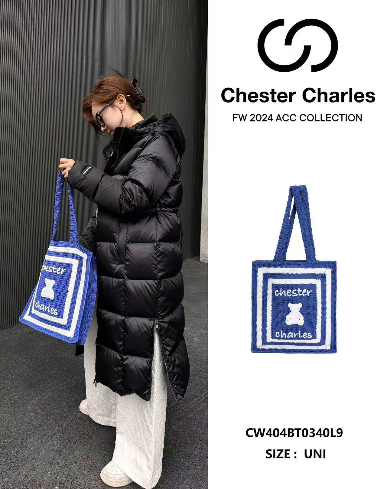 Túi tote xanh - gấu trắng (F)