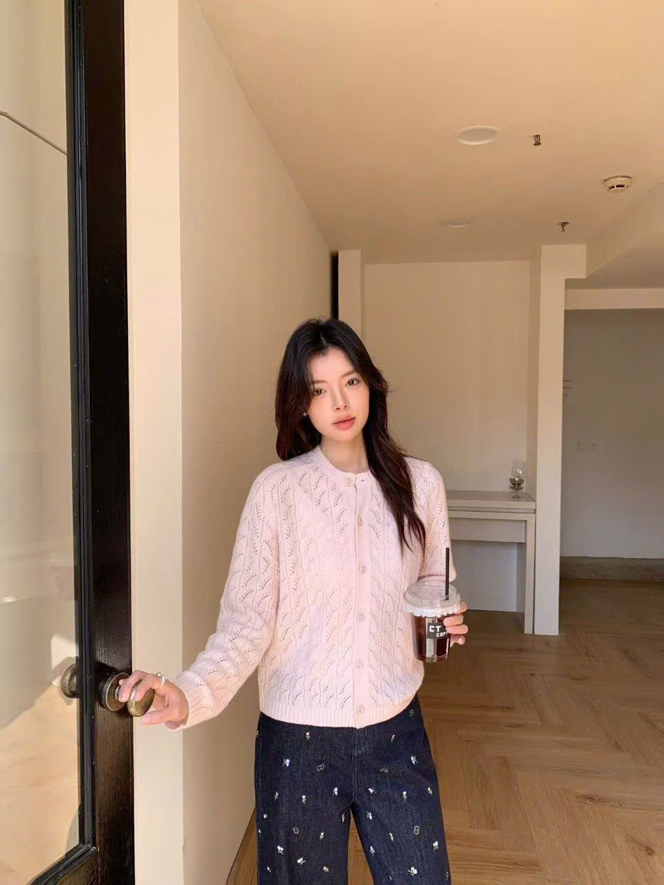 Áo CDG Hồng diềm