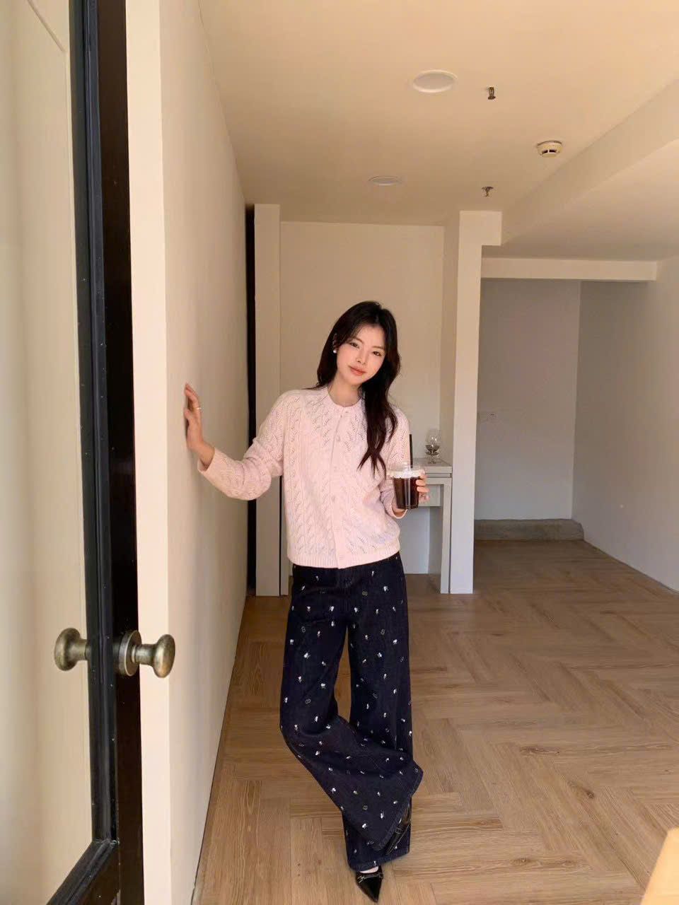 Áo CDG Hồng diềm