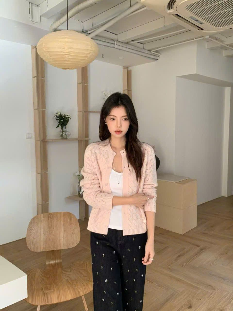 Áo CDG Hồng diềm