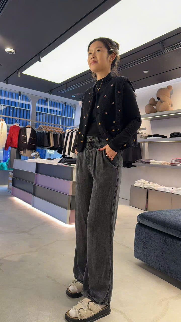 Quần jean giấy đen