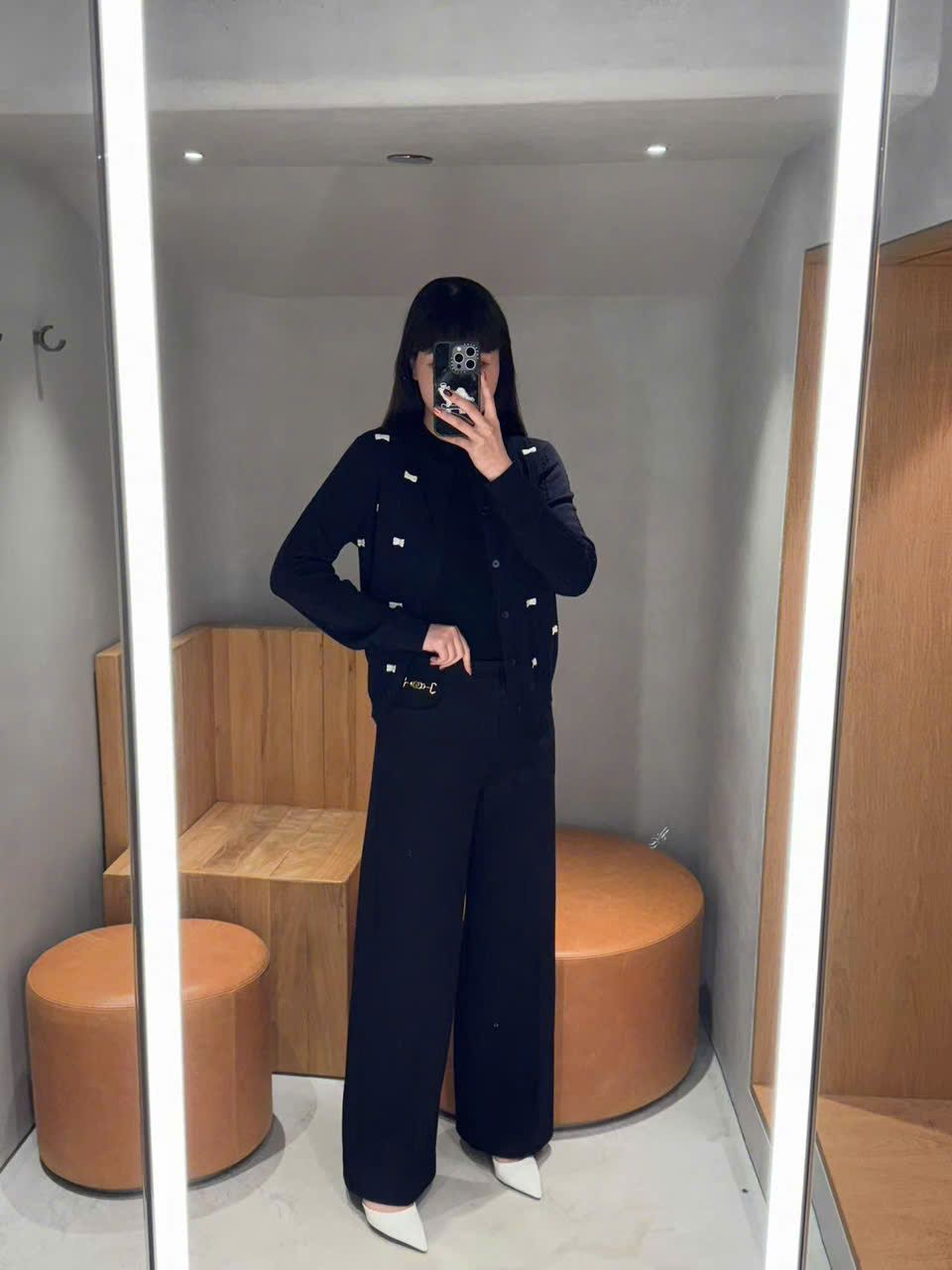 Quần vải đen thô 2 xích vàng
