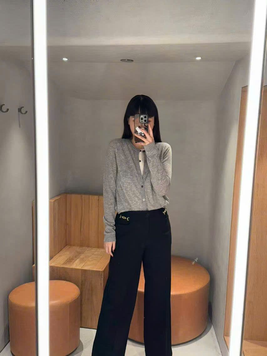 Quần vải đen thô 2 xích vàng