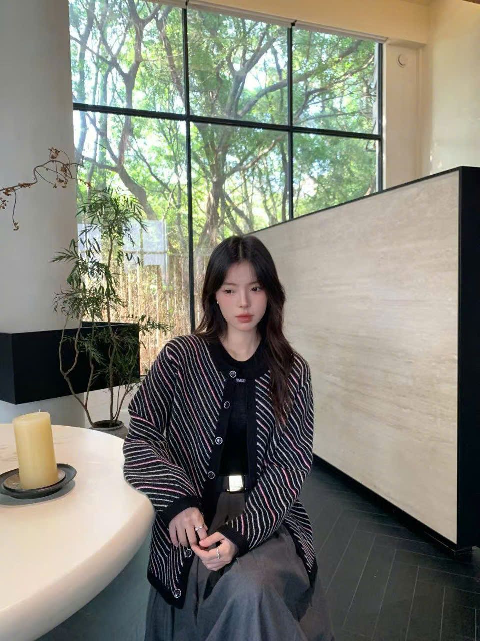 CDG kẻ chéo 2 túi logo CC