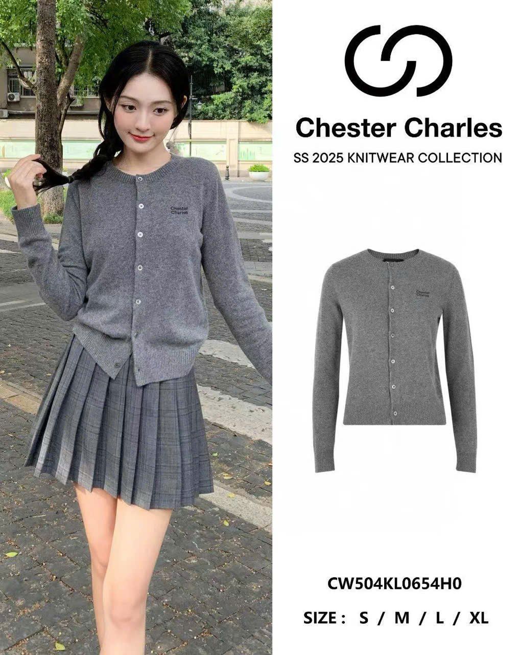CDG dài tay xám chữ ngực trái