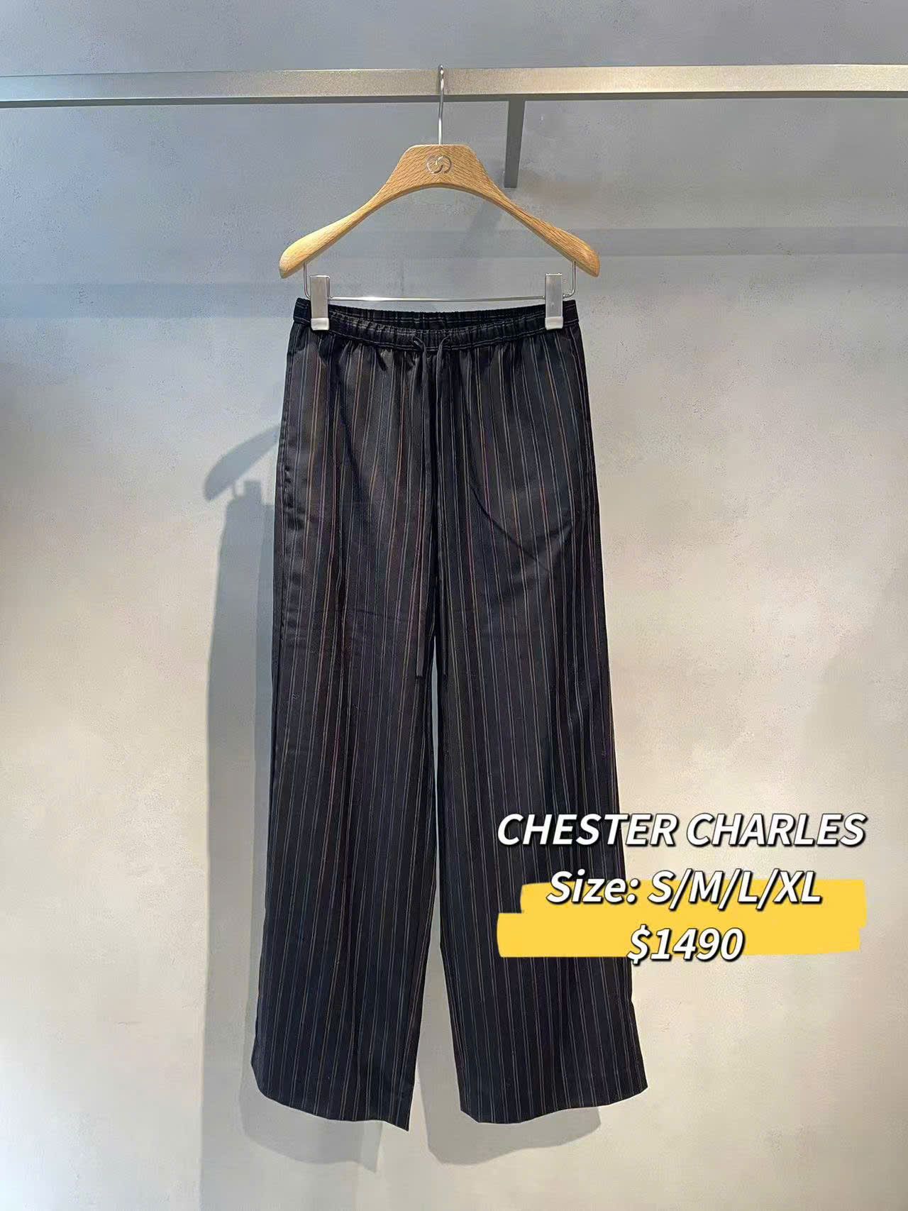 Quần lanh kẻ sắc màu - cạp chun, dây rút