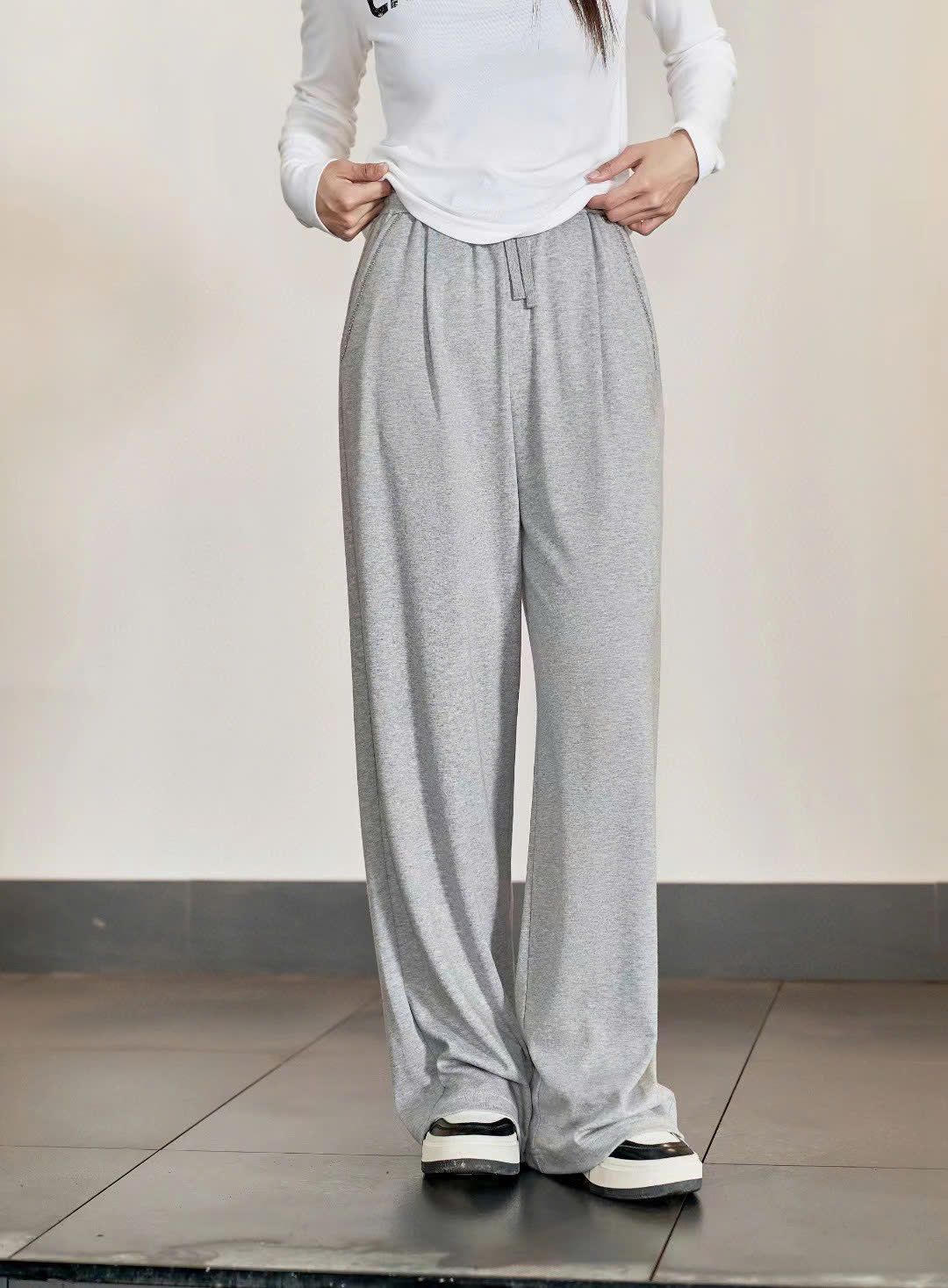 Quần xám thun - cotton lụa