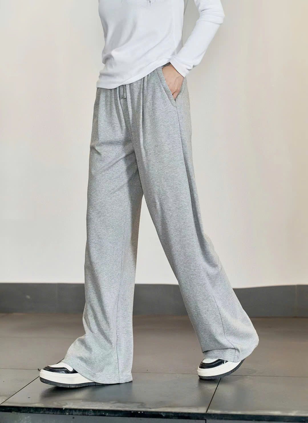 Quần xám thun - cotton lụa