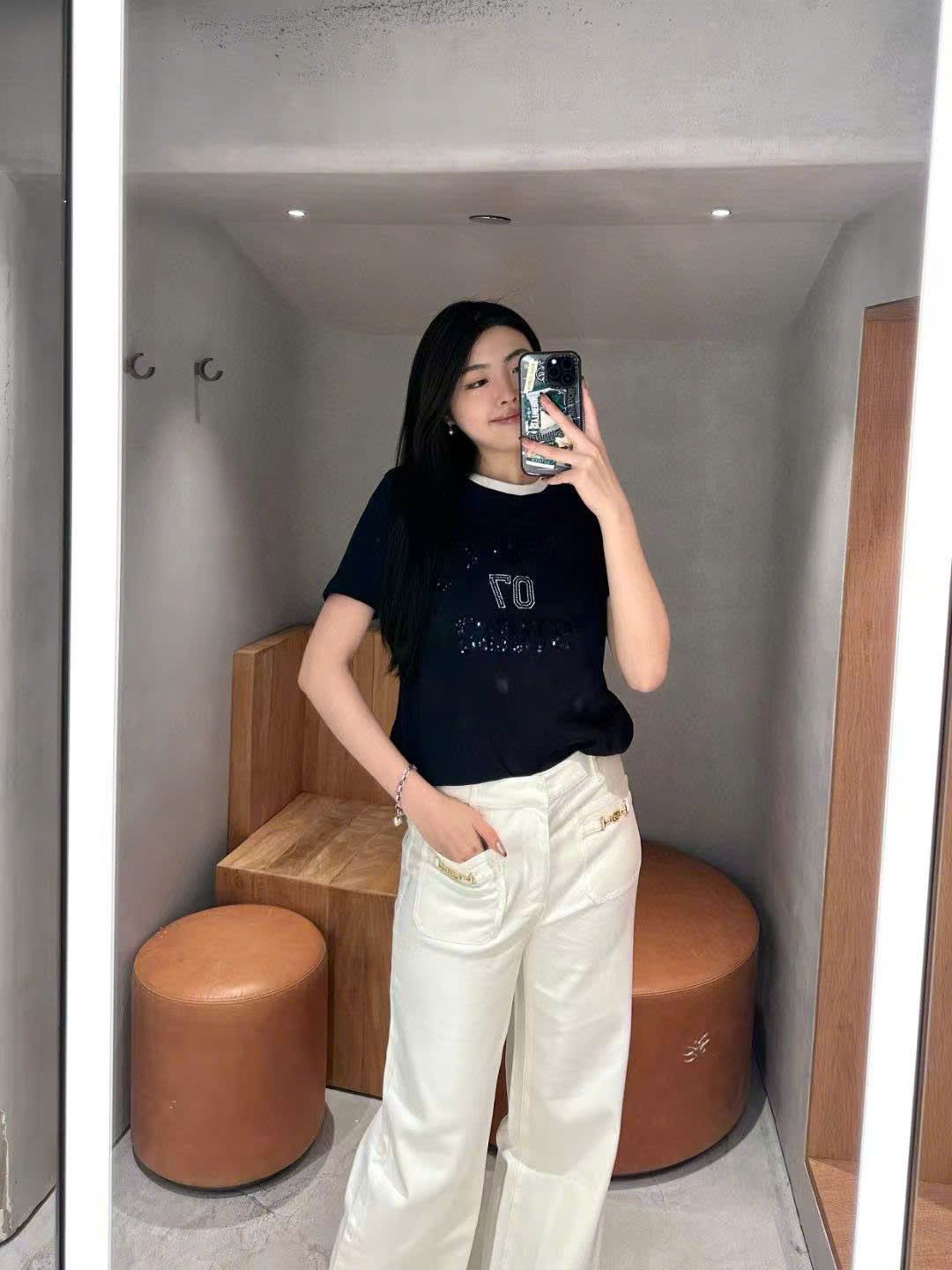 Áo phông navy 07, chữ blink