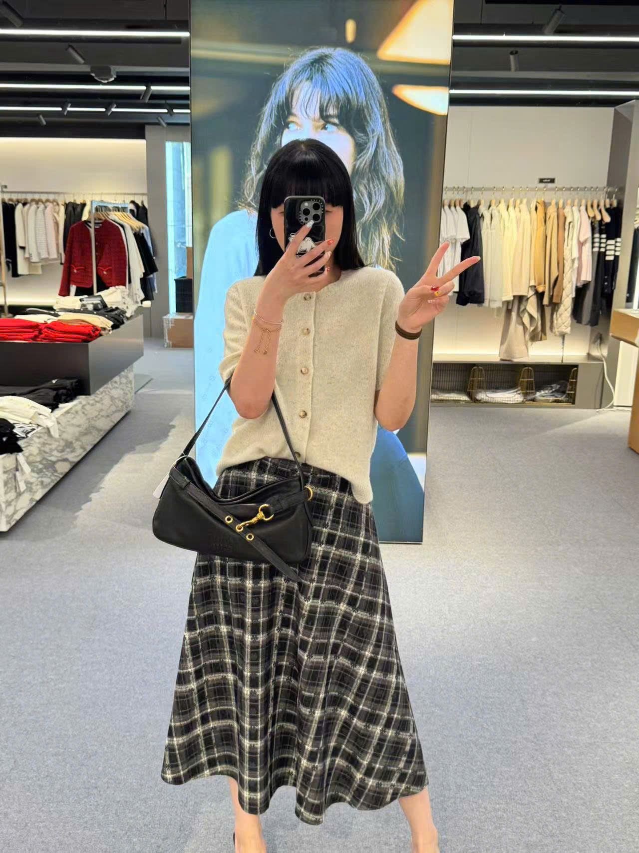 Chân váy caro kẻ CH SET