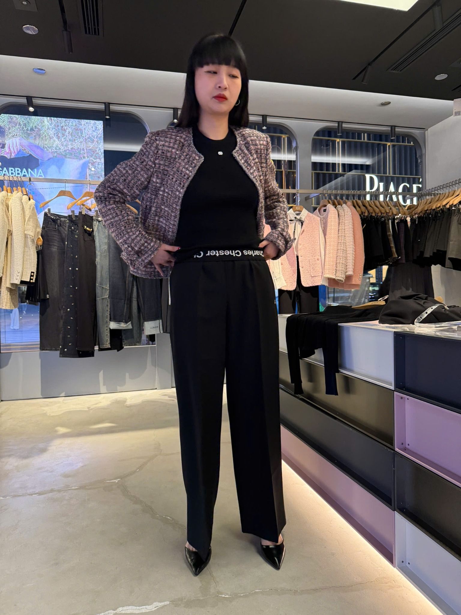 Quần vải cạp thun chữ lật