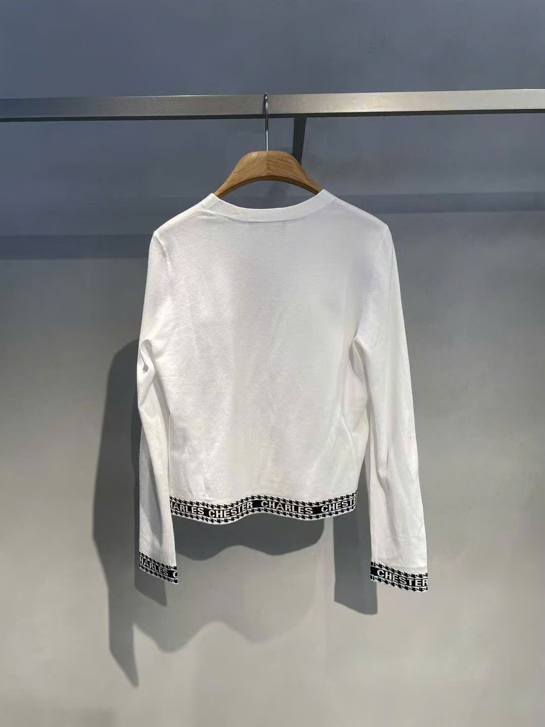 SET Áo CDG và áo tanktop trắng in chữ CC phối viền