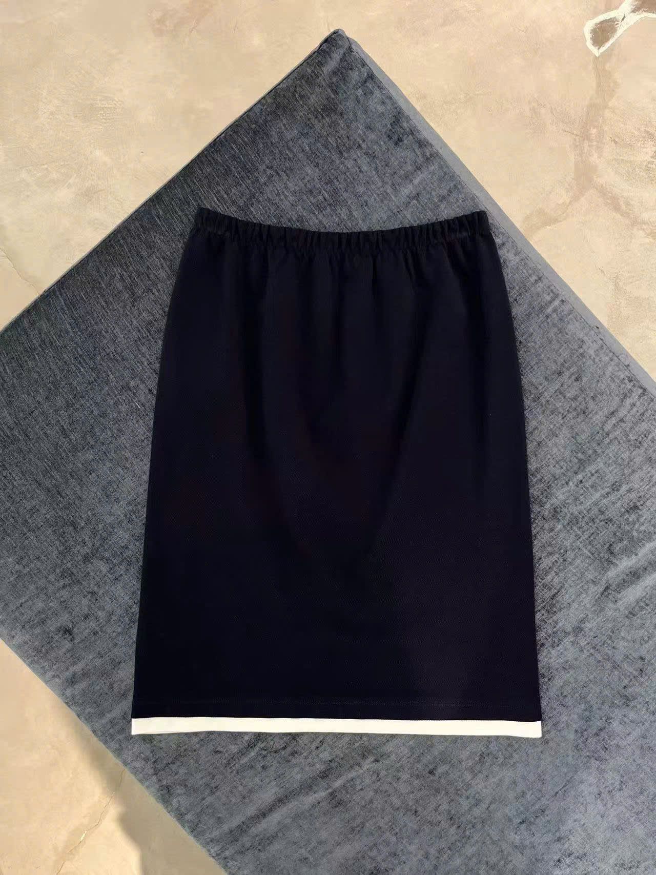Chân váy navy gấu, chữ tà trắng(SET)