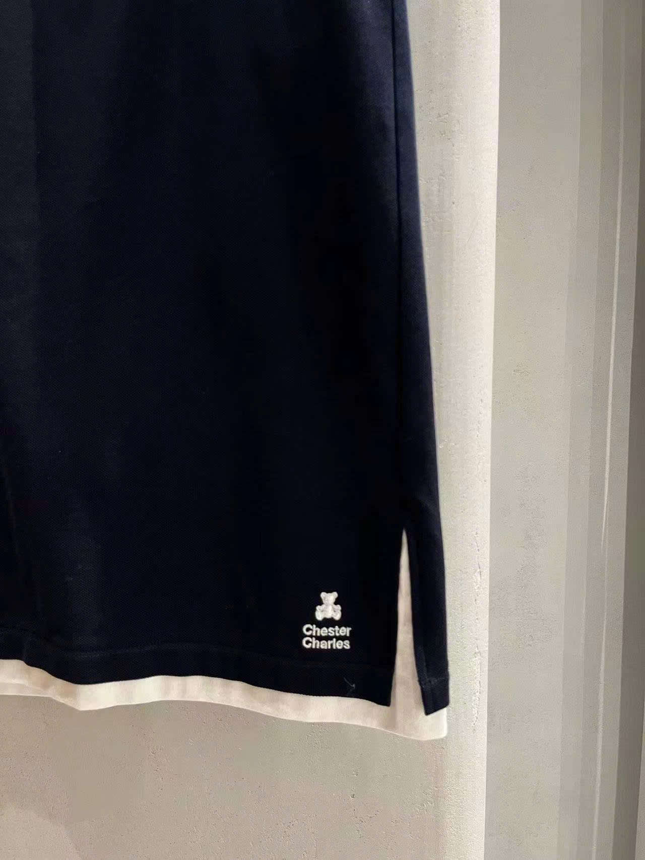 Chân váy navy gấu, chữ tà trắng(SET)