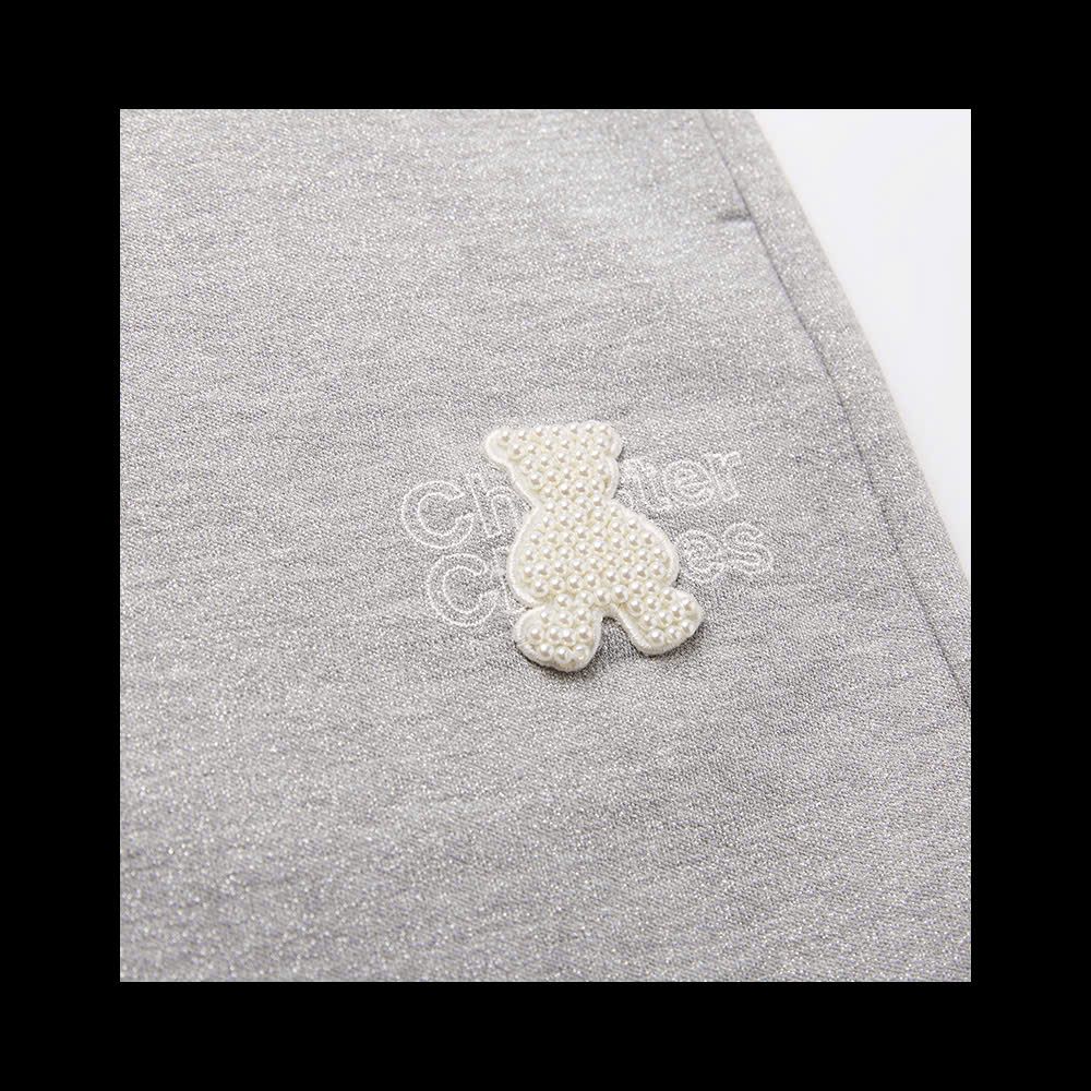 Bộ quần áo nỉ xám, gấu trắng trên logo - set