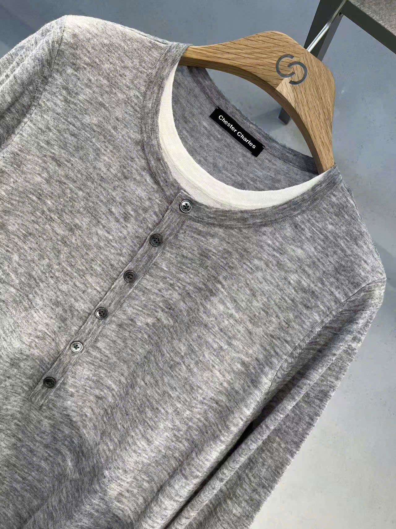 Áo CDG ghi xám 2 in 1