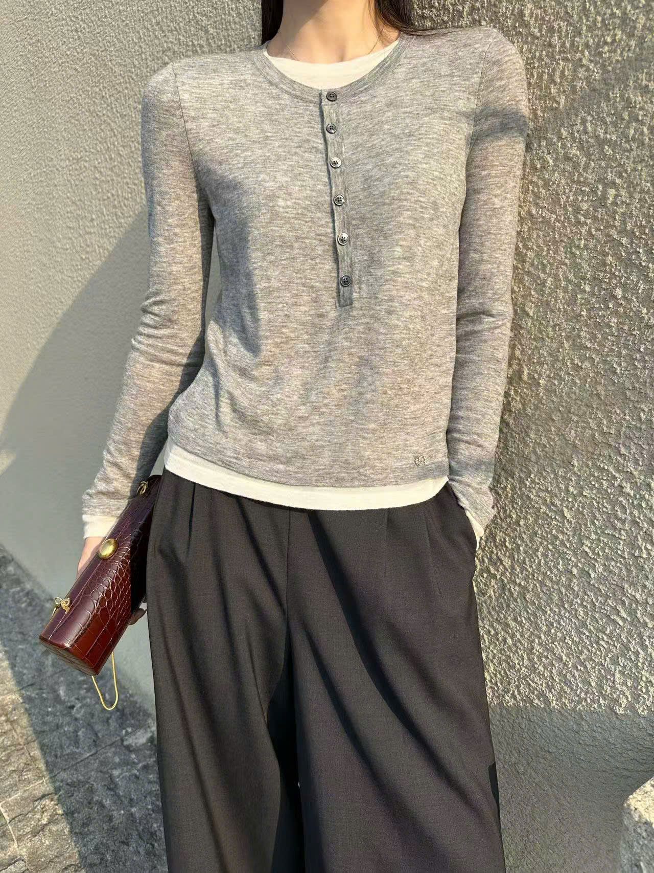 Áo CDG ghi xám 2 in 1