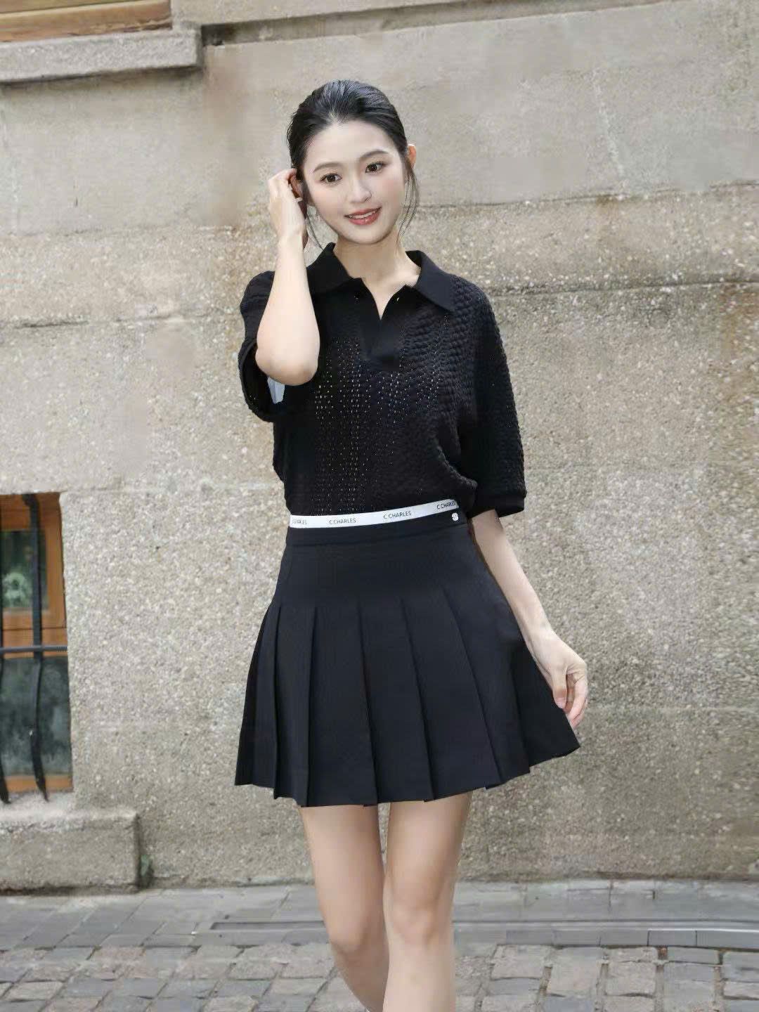 Áo Polo đen xốp