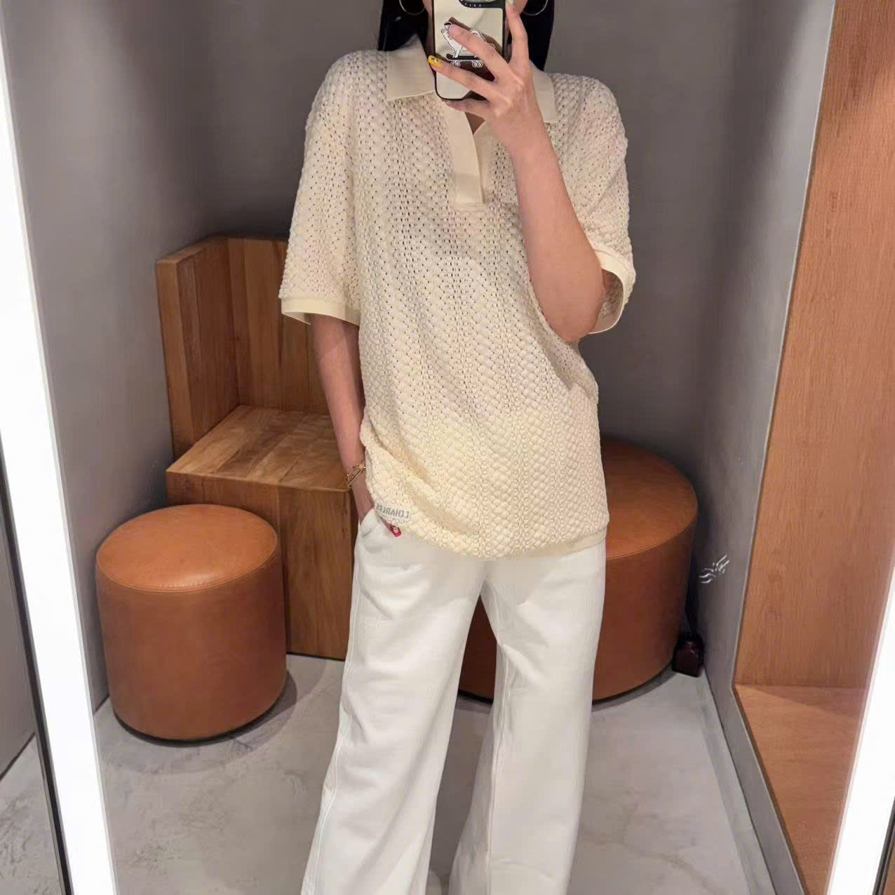 Áo Polo trắng Xốp