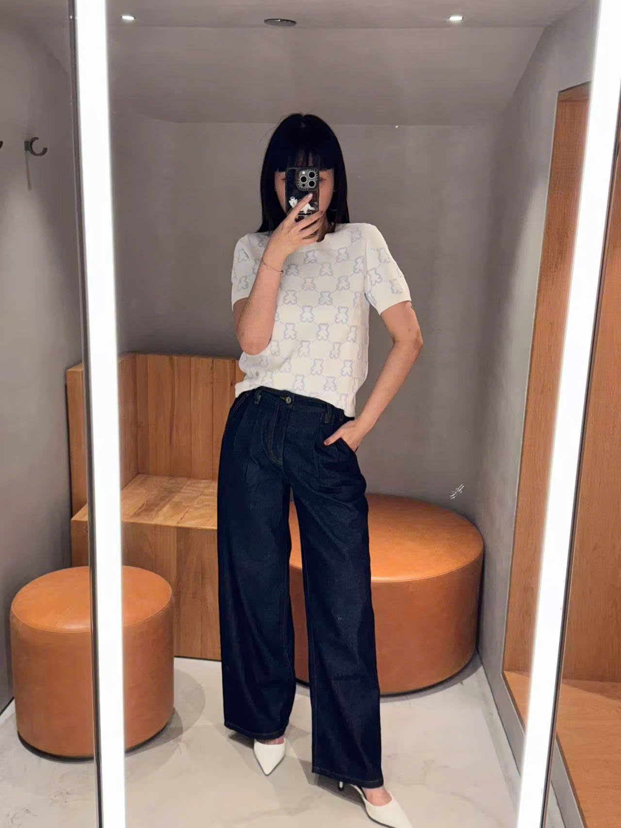 Quần jean xanh than - gấp 2 ly (mẫu mới)