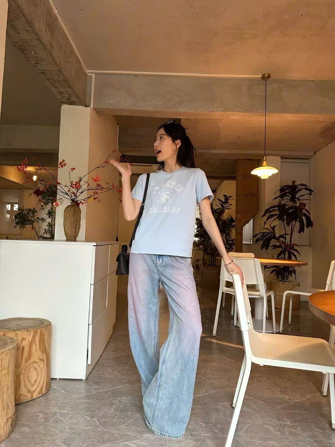 Quần Jean mài - Màu hồng