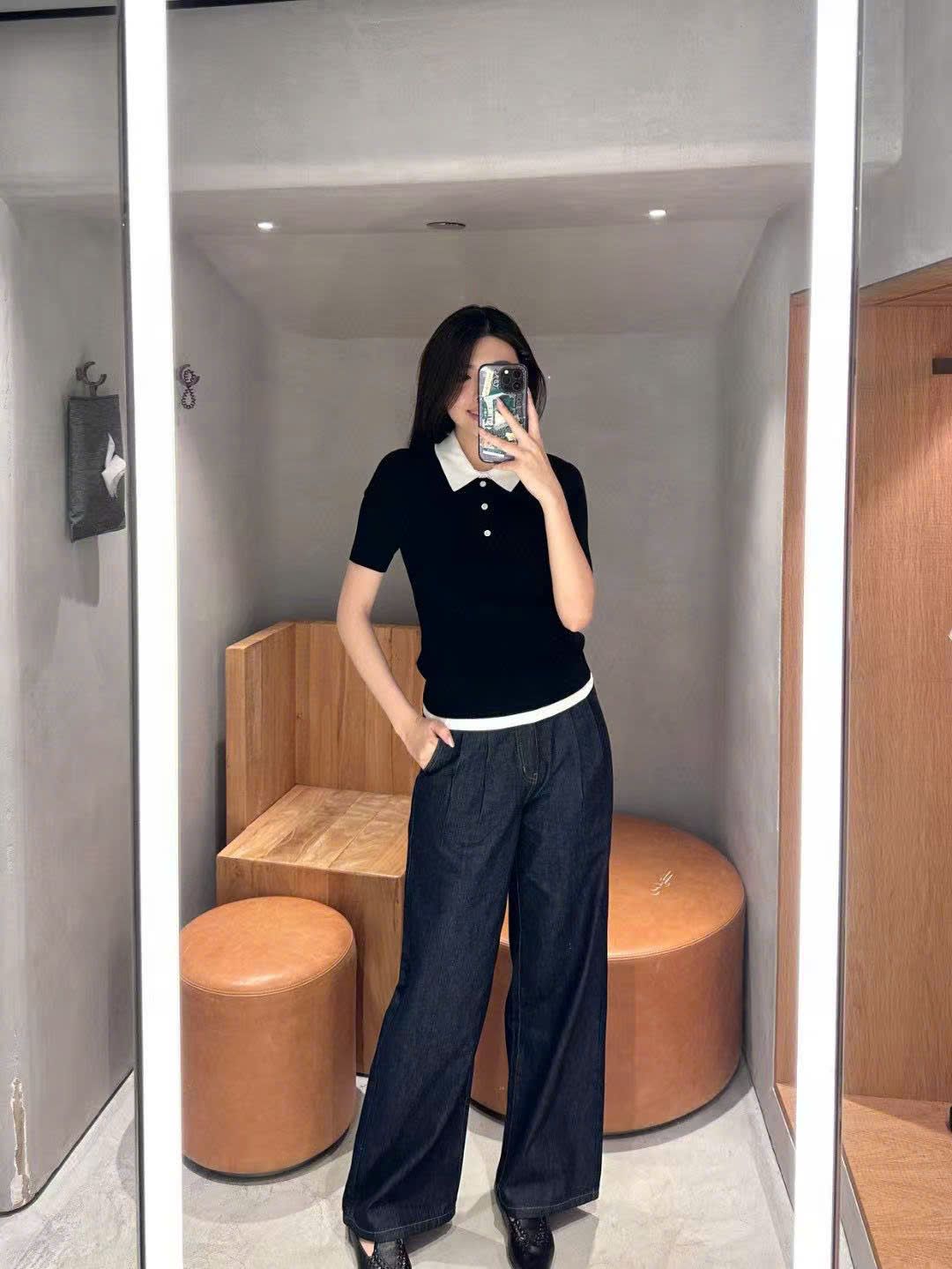 Quần jean xanh than - gấp 2 ly (mẫu mới)