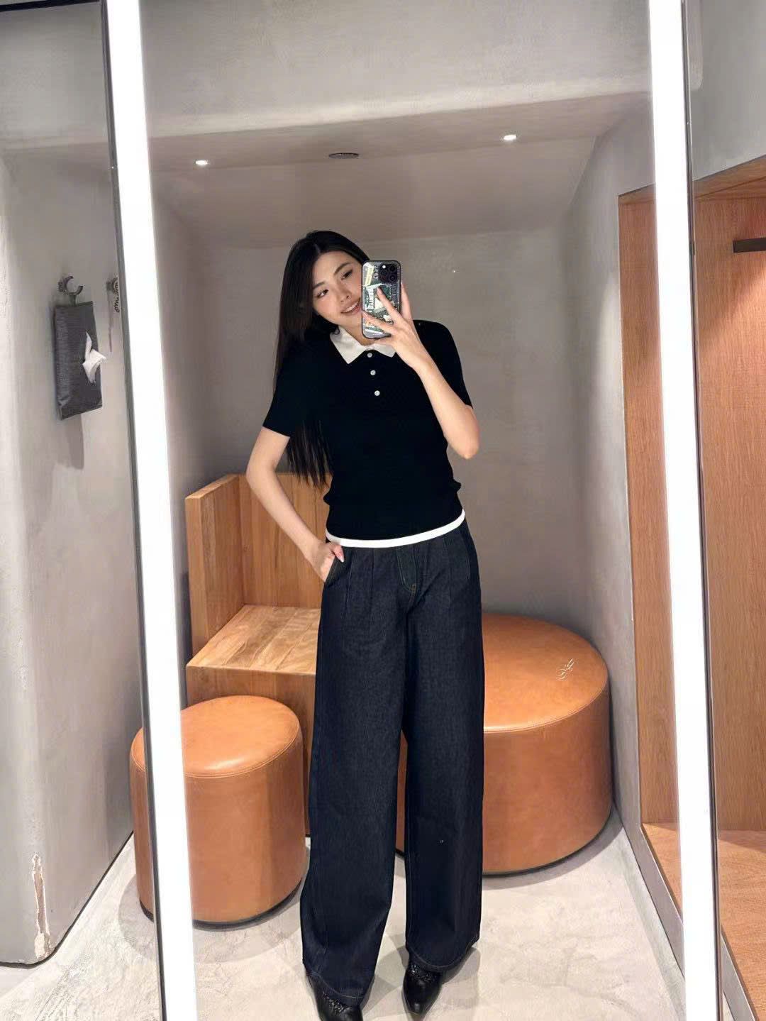 Quần jean xanh than - gấp 2 ly (mẫu mới)