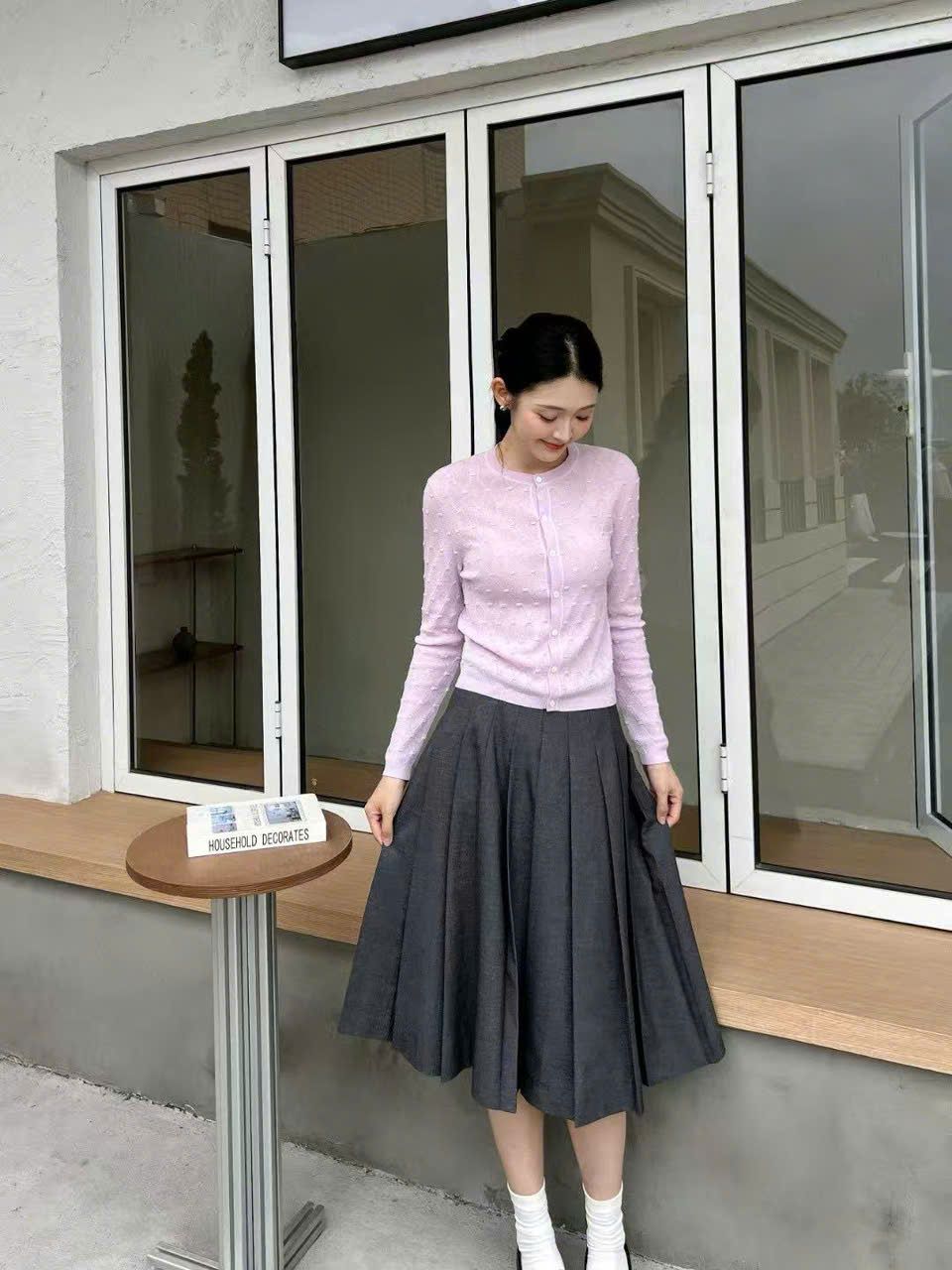 Áo CDG trám hồng phấn - logo nhỏ