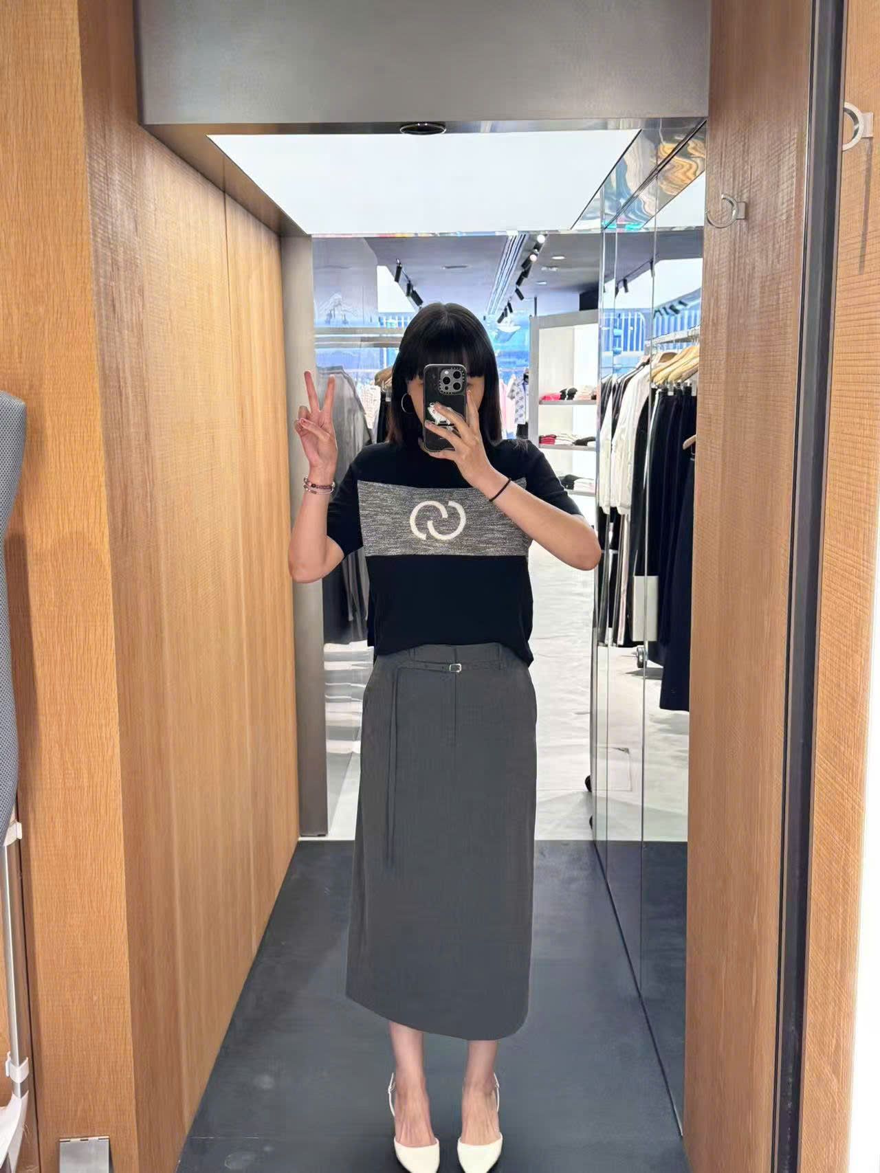 Chân váy dài Xám kèm Belt có dây