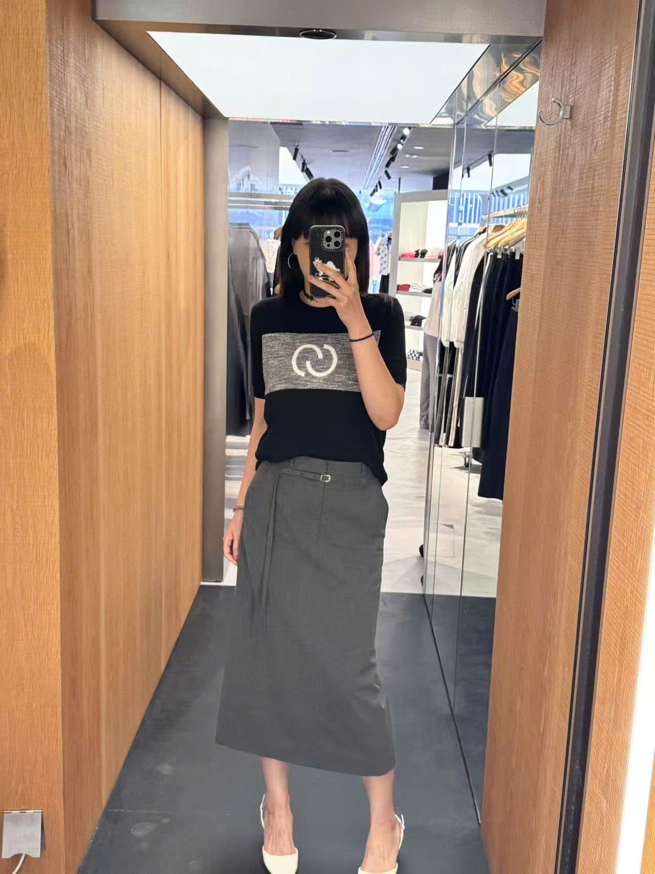 Chân váy dài Xám kèm Belt có dây