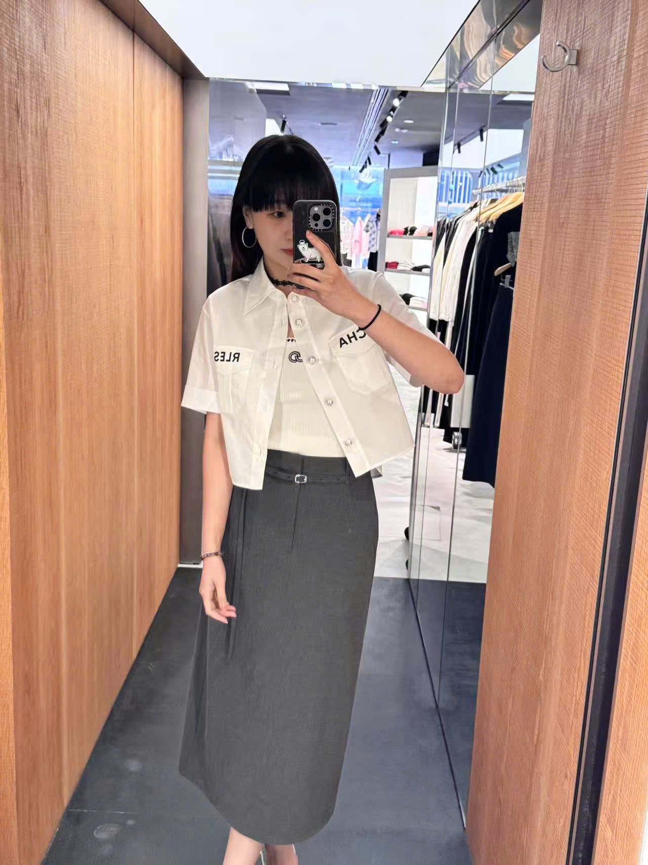 Chân váy dài Xám kèm Belt có dây