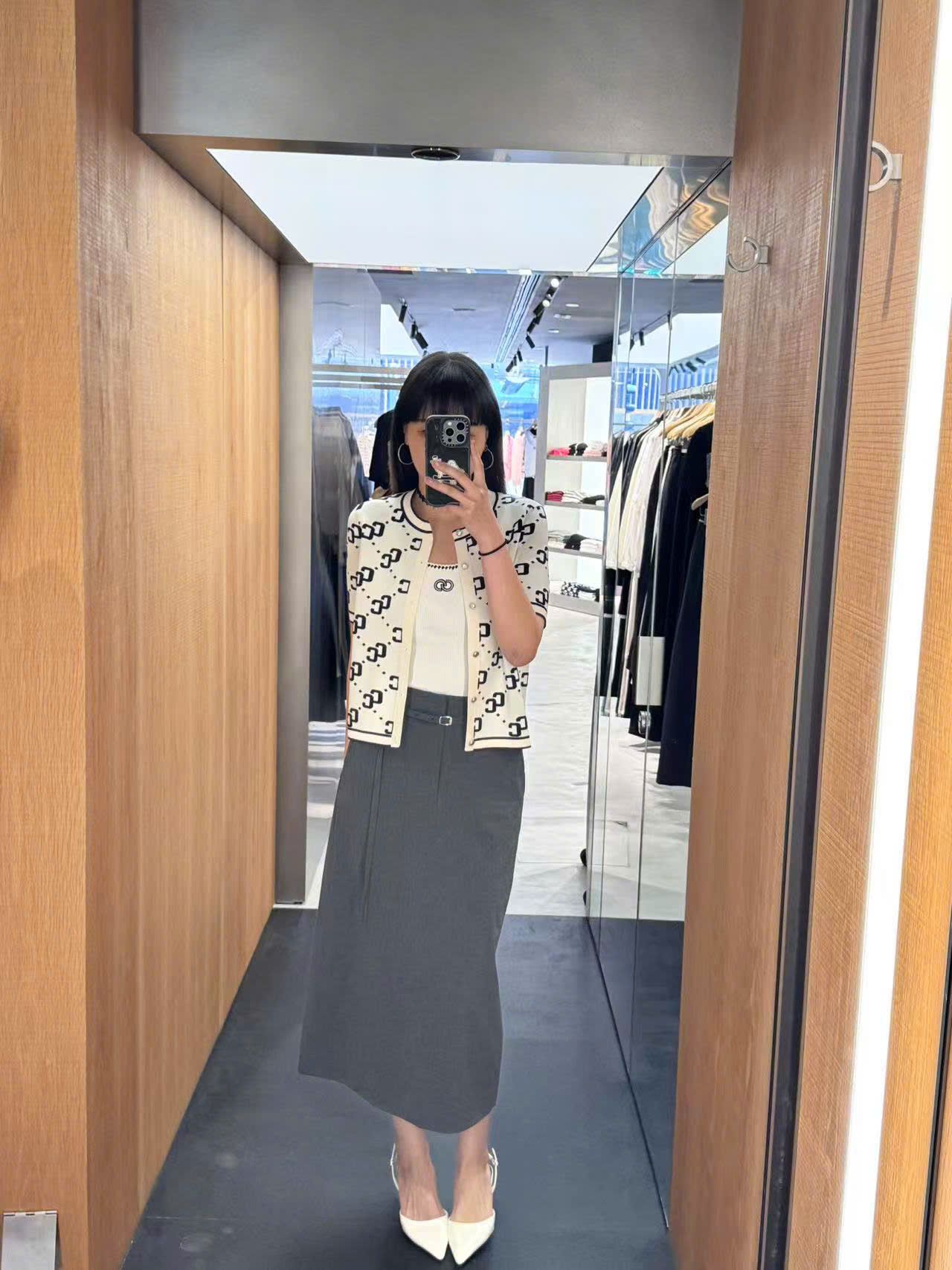Chân váy dài Xám kèm Belt có dây