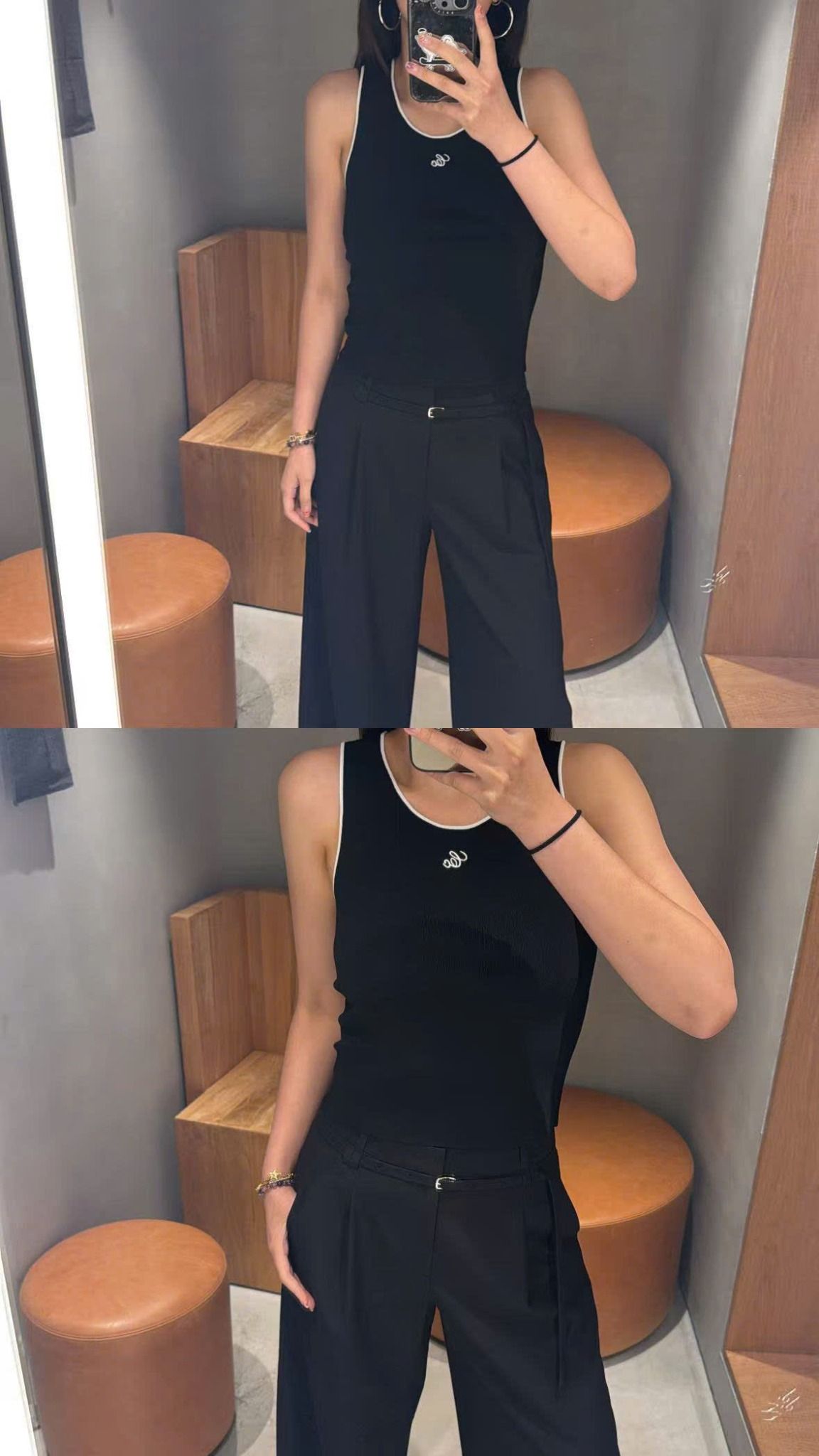Áo 3 lỗ đen viền trắng