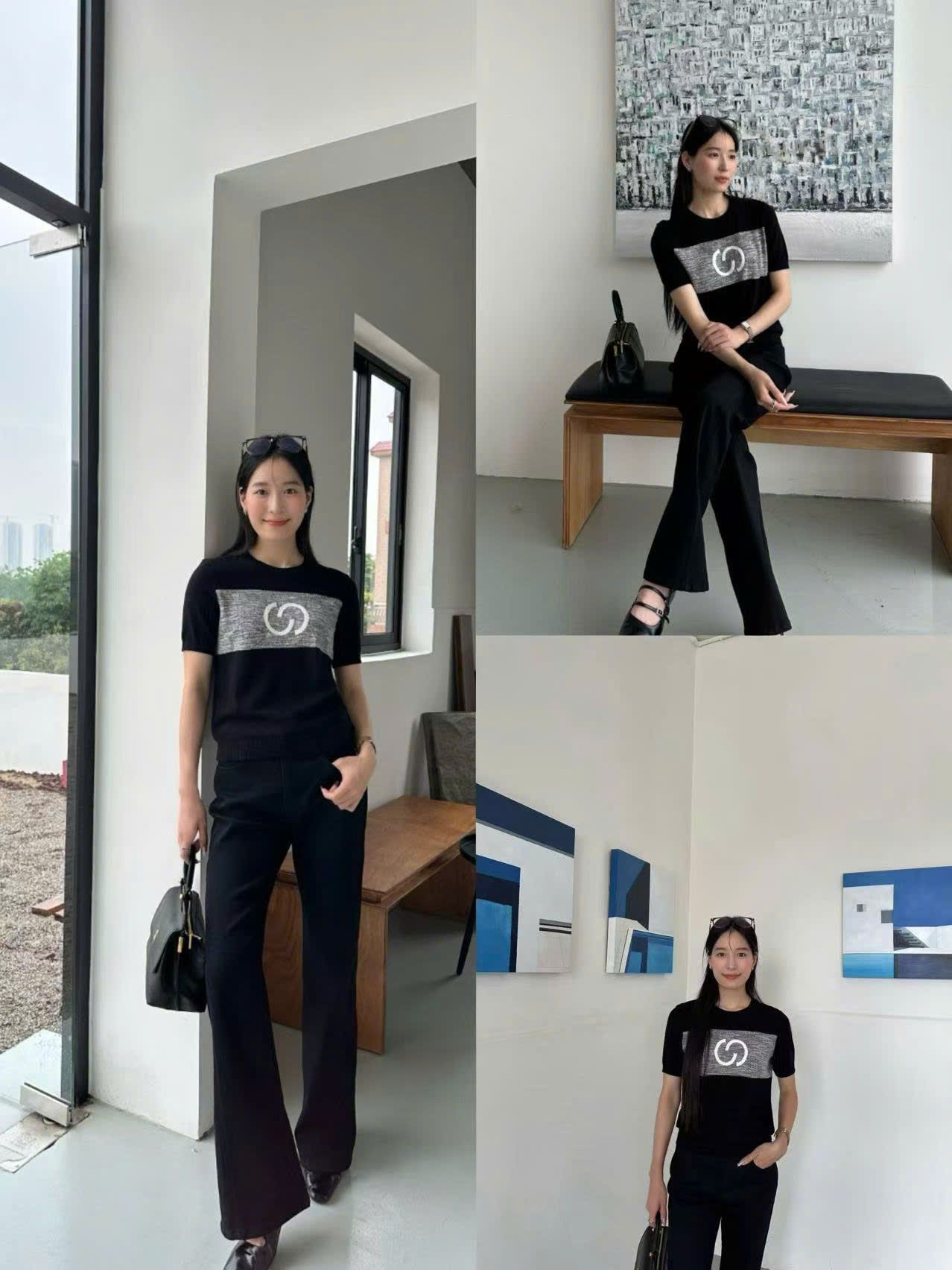 15.Áo ngắn tay đen -logo xám to ngực