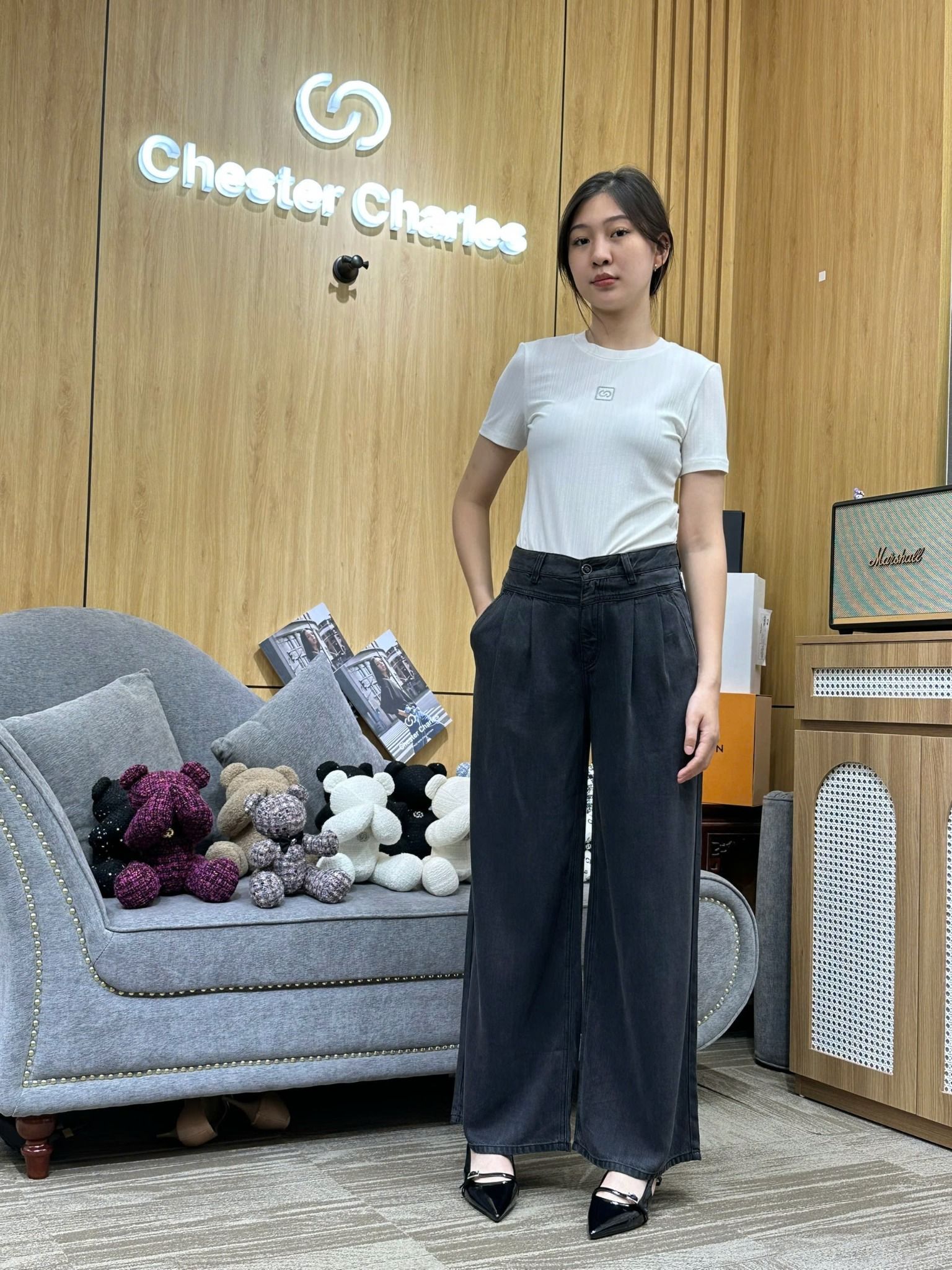 Quần jean giấy đen