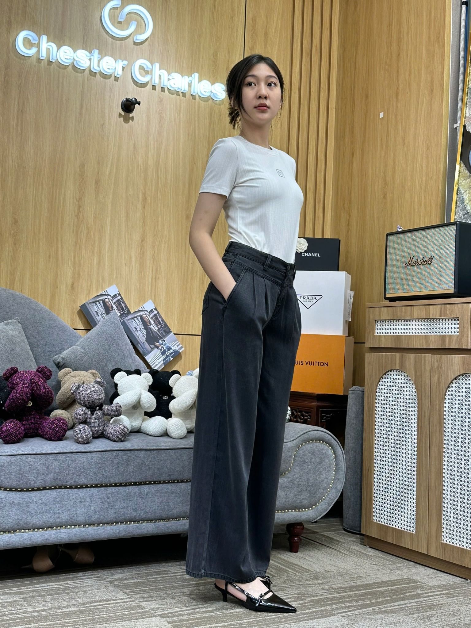 Quần jean giấy đen