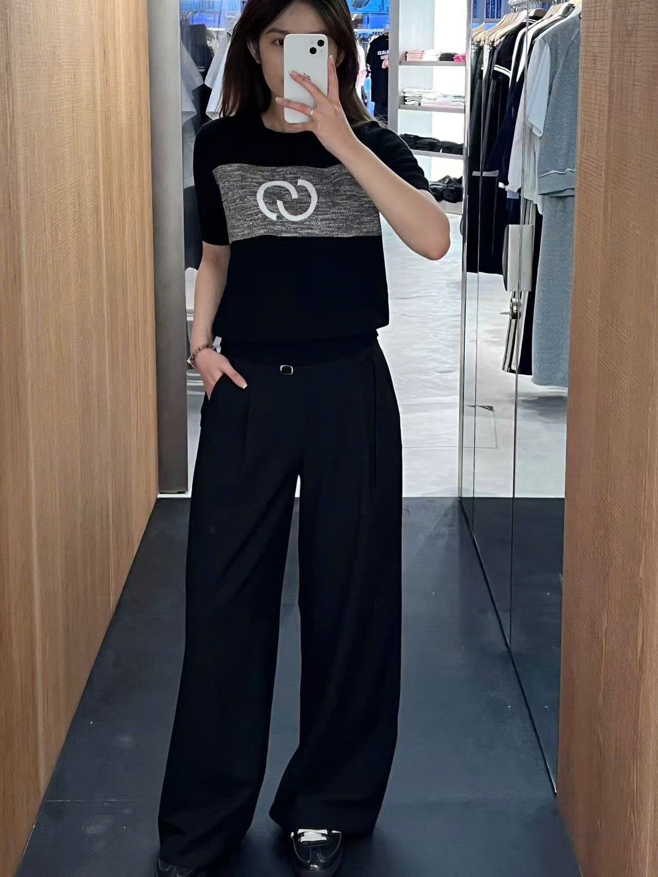 Quần vải đen có dây belt