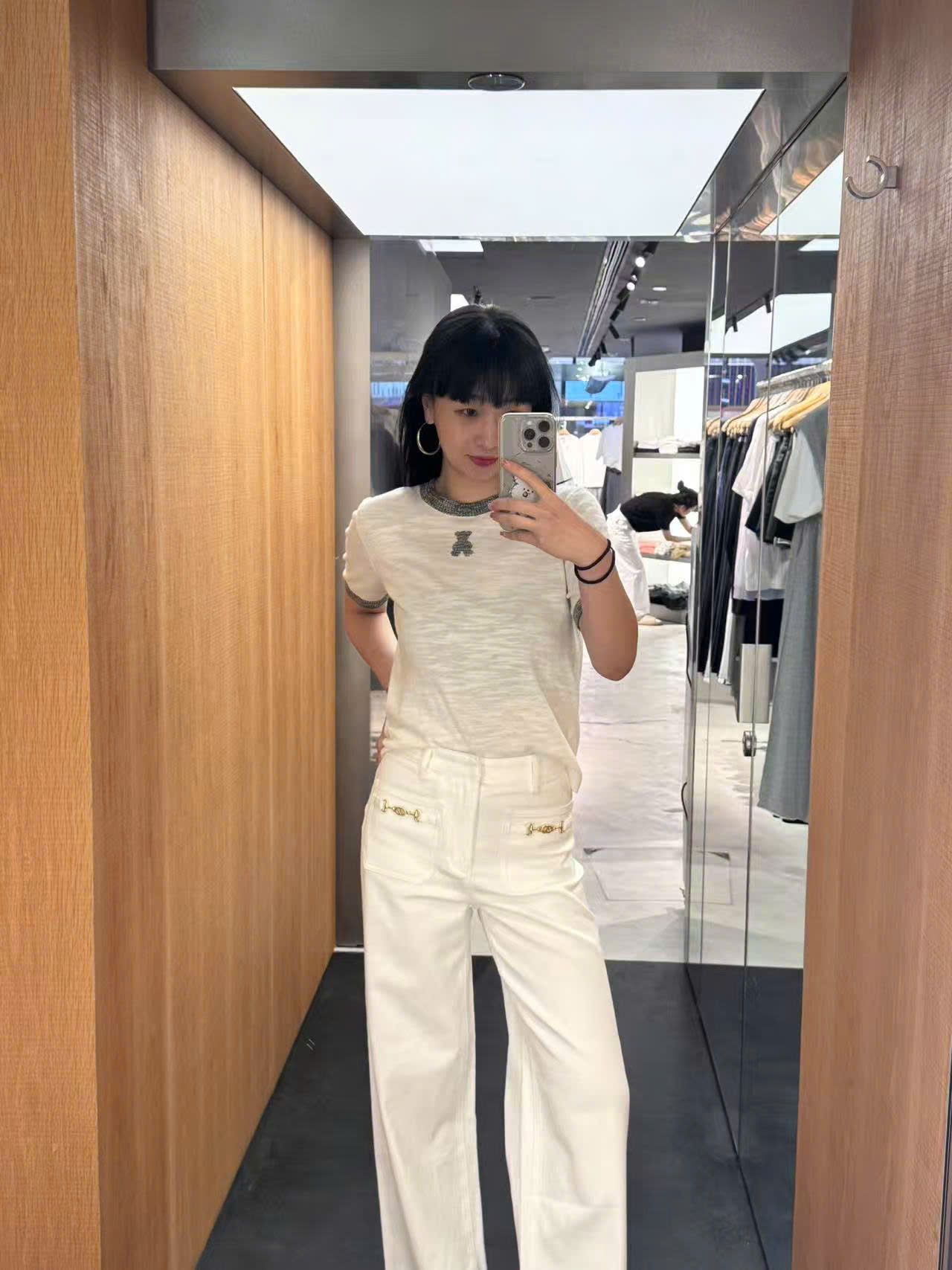 Áo phông ghi viền - gấu xám