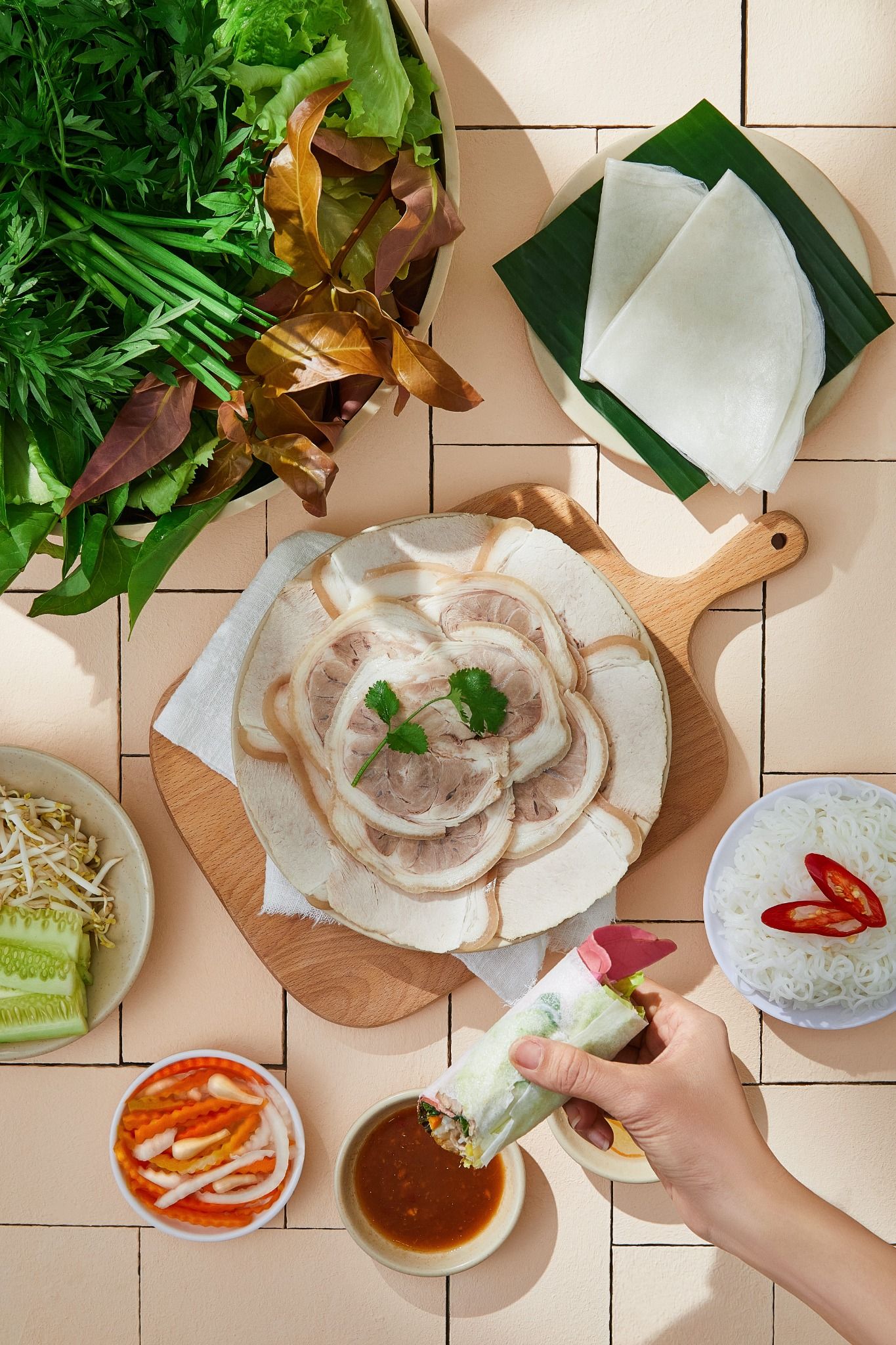 Bánh Tráng Cuốn Thịt Bắp + Đùi (2 Người)
