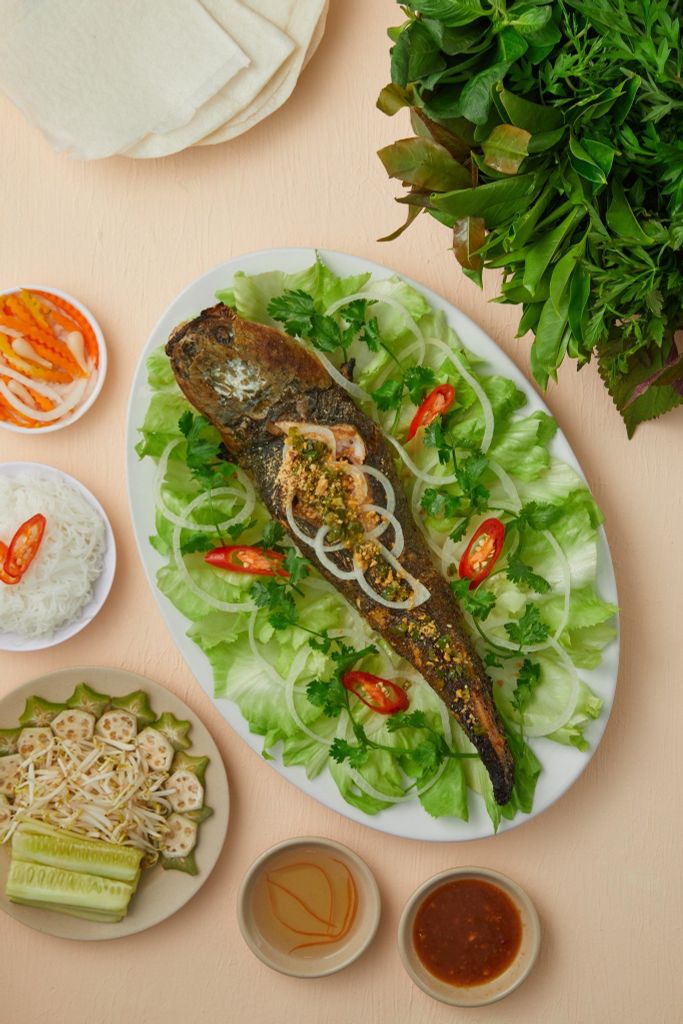 Cá Lóc Hấp Cuốn Bánh Tráng