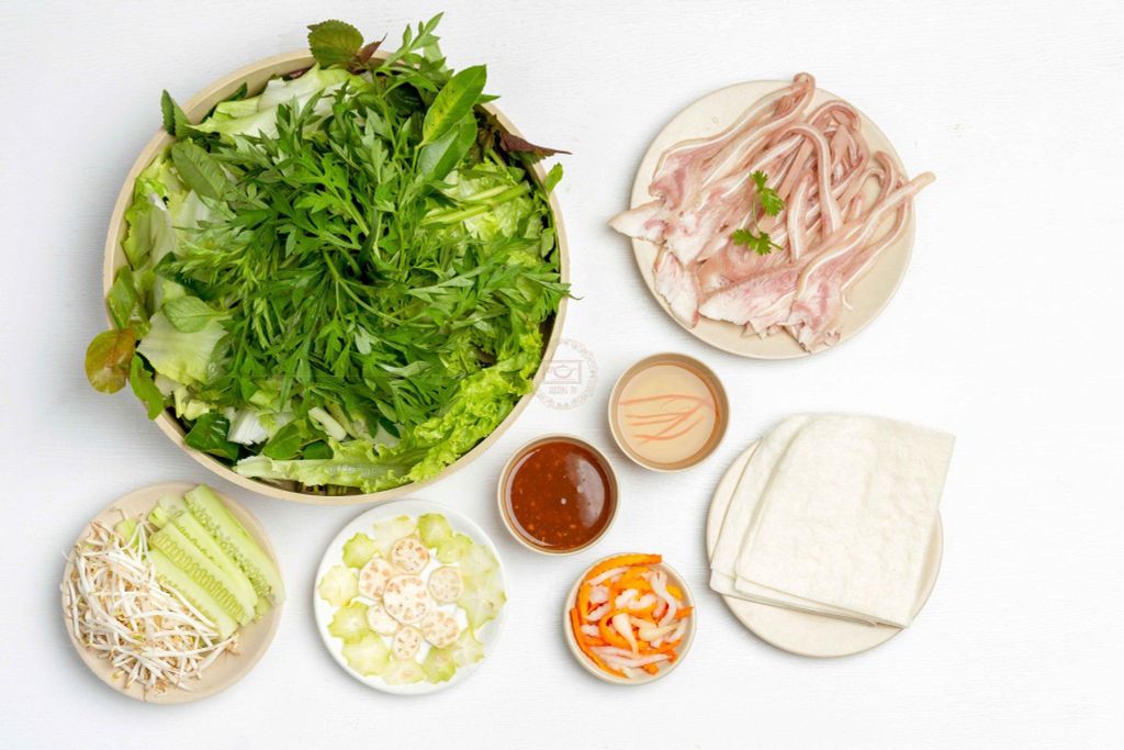 Bánh Tráng Cuốn Tai Heo + Thịt Bắp (2 Người)