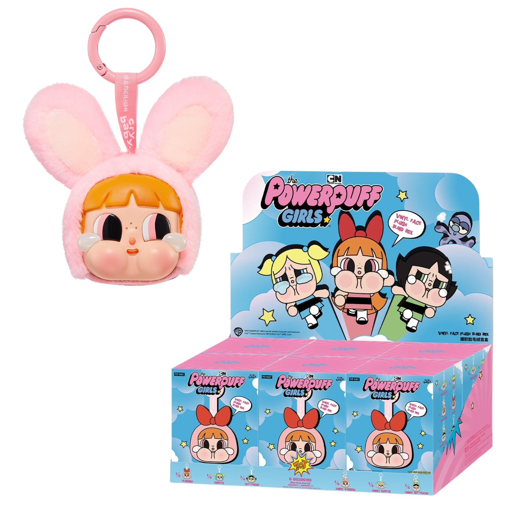 Mô Hình Đồ Chơi POP MART CRYBABY × Powerpuff Girls Series-Vinyl Face Plush 6931448666238